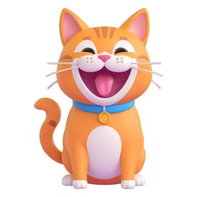 cat laughing out loud sticker