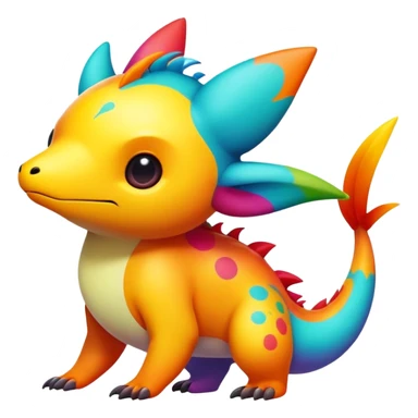 colorful vibrant Fakémon-creature with random markings sticker