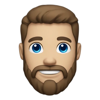 Waist up muscular man blue eyes brown hair beard sticker