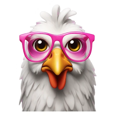 chicken with pink glasses sticker
