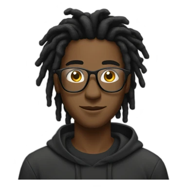 Young black man with black locs and glass in digital Space sticker
