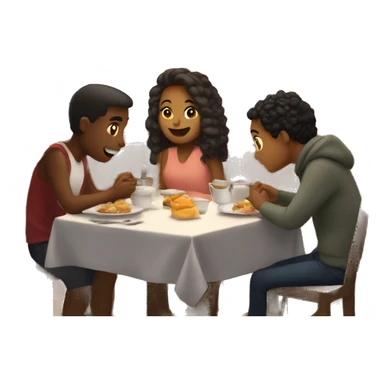 cozy indoor dining moment sticker