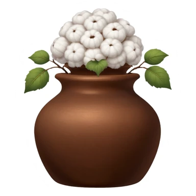 White Cotton in a brown vase sticker