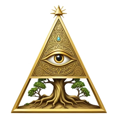 Annunaki tree from Garden of eden, that is actually a ancient tech antenna with illuminati all seeing eye in traingle symbol at the top sticker