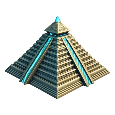 Annunaki alien spaceship, ziggurat-like structure, blending ancient Sumerian aesthetics with high-tech propulsion systems sticker
