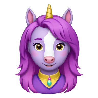 Shirley Shawn the Unicorn from The Wiggles with yellow horse with purple hair sticker