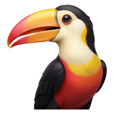 Cinematic Cute Yawning Toucan Portrait Emoji, Head tilted slightly with a dramatic, wide-open yawn, showcasing a colorful, expressive beak and sleepy, half-closed eyes with a relaxed demeanor, Simplified yet irresistibly adorable features, highly detailed, glowing with a soft, cozy tropical glow, high shine, relaxed yet expressive, stylized with a dash of whimsical charm, soft glowing outline, capturing the essence of a drowsy yet affectionate toucan that appears ready to stretch out for a nap! sticker