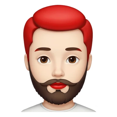 ragazzo truccato con la barba e il rossetto rosso sticker