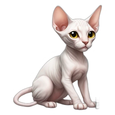 Cat sphynx white lightsaber sticker
