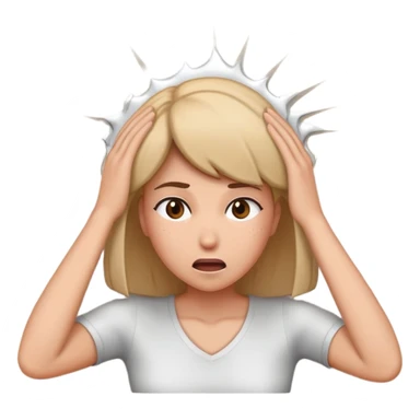 woman hitting her head against a wall sticker