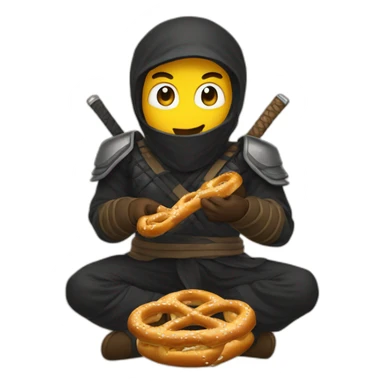 ninja eating pretzel sticker