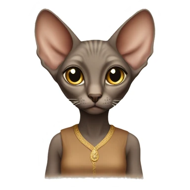 sphinx cat in a brown soft blouse sticker