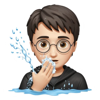 harry potter is washing his face sticker