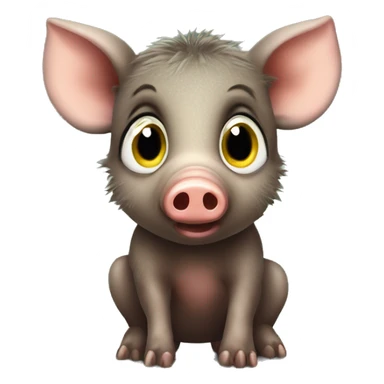 a cute baby wild boar with big eyes sticker