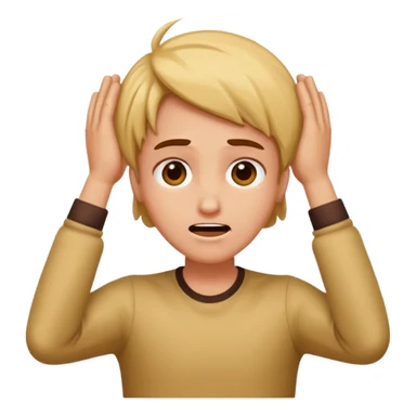 cartoon face with exaggerated fainting gesture wrist on head theatrical over-the-top sticker