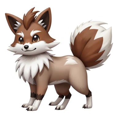 zigzagoon-Lycanroc-linoone-furret-Fakémon-hybrid-creature (full body)  sticker