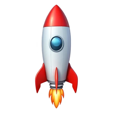 3D rocket emoji with glitch effect sticker