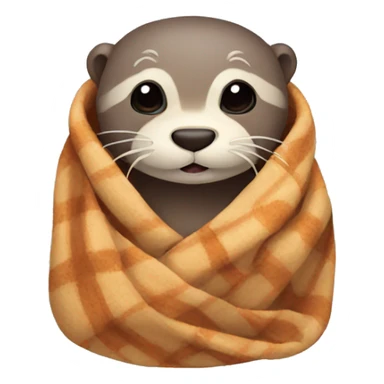 otter cozy in blanket sticker