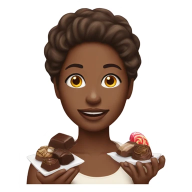 Black woman eating chocolates  sticker