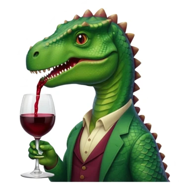 A Dino with a glass of wine  sticker