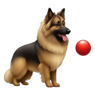tervuren with red ball sticker
