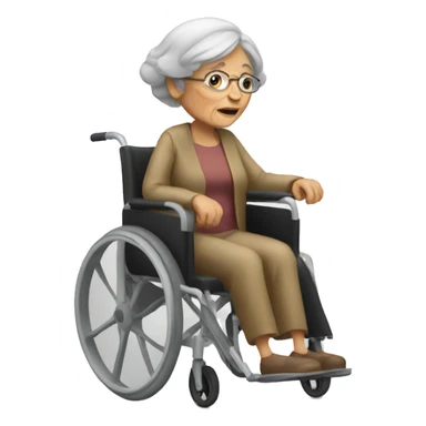 Old woman in wheelchair sticker