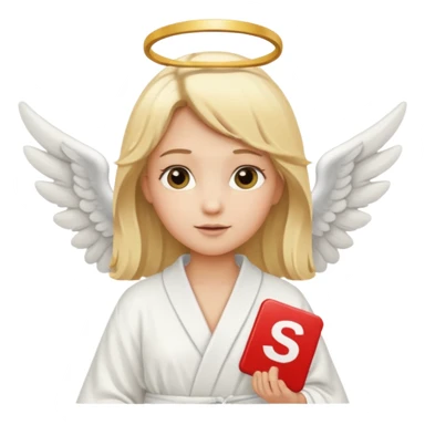 angel holding "share" sign sticker
