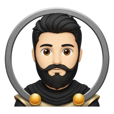 Saturn, God of Time from Gods and Goddesses with black hair and beard, black outfit sticker