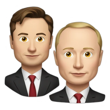 Elon musk and putin  sticker