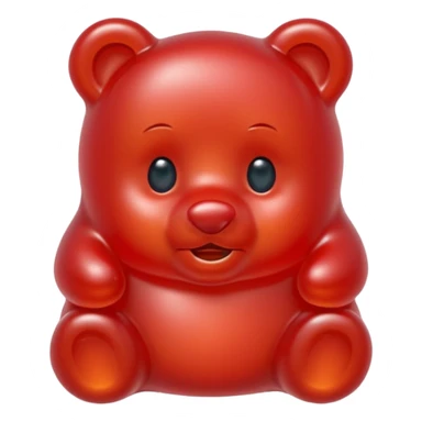 beautiful red gummy bear with long hair, only head sticker