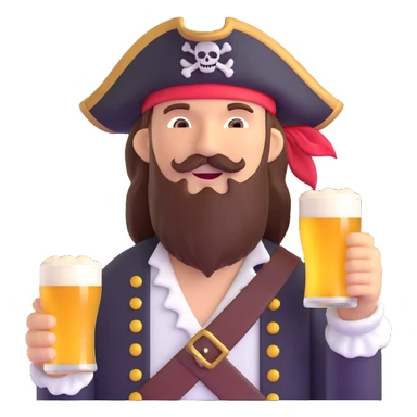 pirate drinking beer sticker