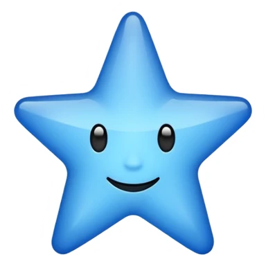 blue star emoji with a black tick inside sticker