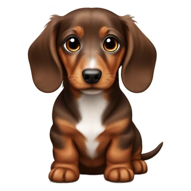 brown longhair dachshund puppy sticker