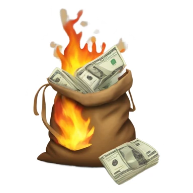Bag of money on fire sticker