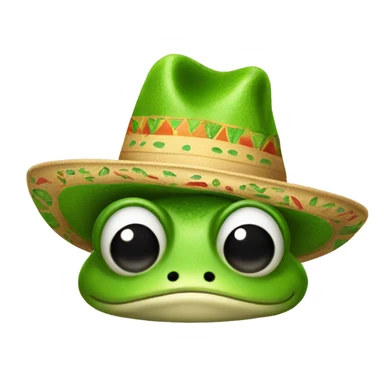Frog emoji with sombrero sticker