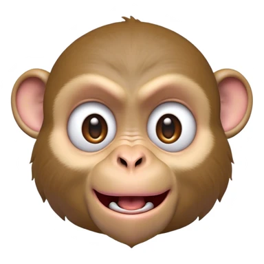 Cinematic Comical Macaque Portrait Emoji, Head tilted dramatically with an exaggeratedly shocked expression, featuring a dynamic, animated face with wide, comically expressive eyes full of humorous disbelief, Simplified yet hilariously expressive features, highly detailed, glowing with a slightly sassy glow, high shine, dramatic yet playful, stylized with an air of quirky primate attitude, soft glowing outline, capturing the essence of a meme-worthy macaque that looks ready to side-eye its way into viral fame! sticker