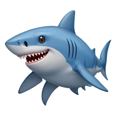 shark body with a cat face sticker