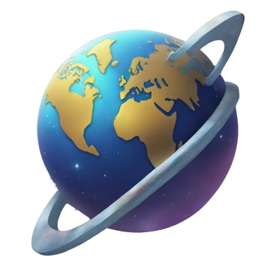globe in space (hiroshi nagami style art)  sticker