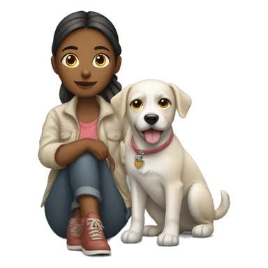 girl with dog by car sticker