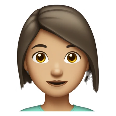 A girl with long dark hair and light brown eyes. sticker