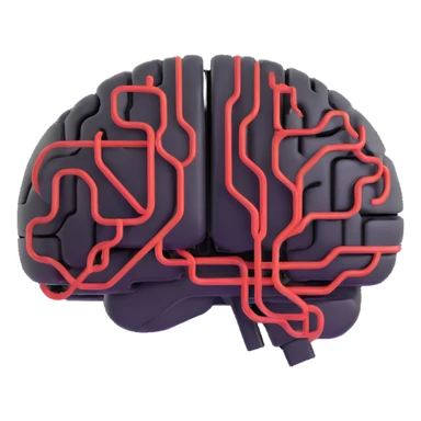 AI digital brain with circuits sticker