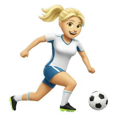 blond woman doing soccer tricks sticker