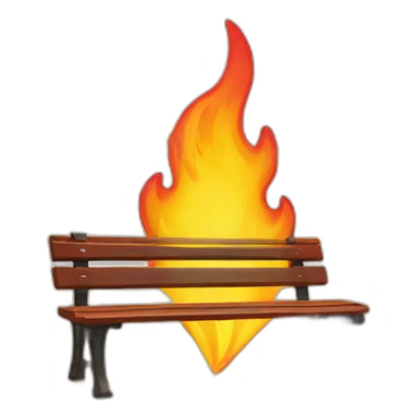 park bench on fire with envelopes raining sticker