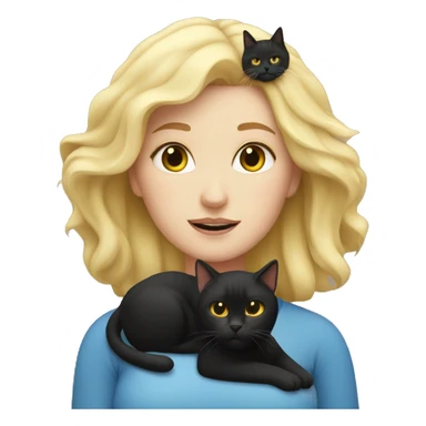 fat blonde girl with black cat sticker