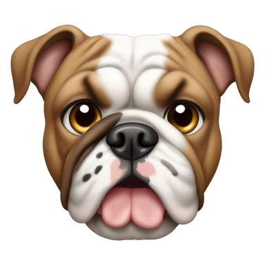 English Bulldog with brown spot on upper right portion of face sticker