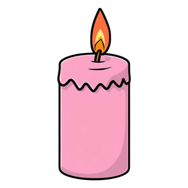 pink pastel candle minimal and cute sticker