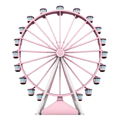 mix light pink and white theme park Ferris wheel sticker