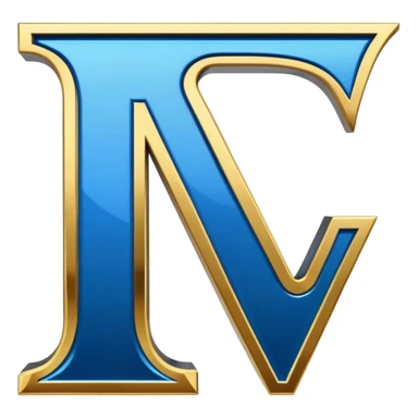 Bold Black-Blue-White-Gold Font Capital Letter “i” sticker
