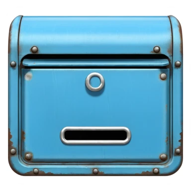 sky blue letter box, front view sticker