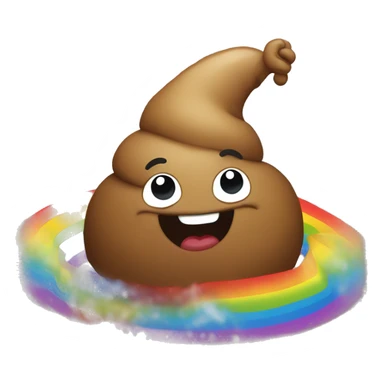 poop dancing on a rainbow sticker